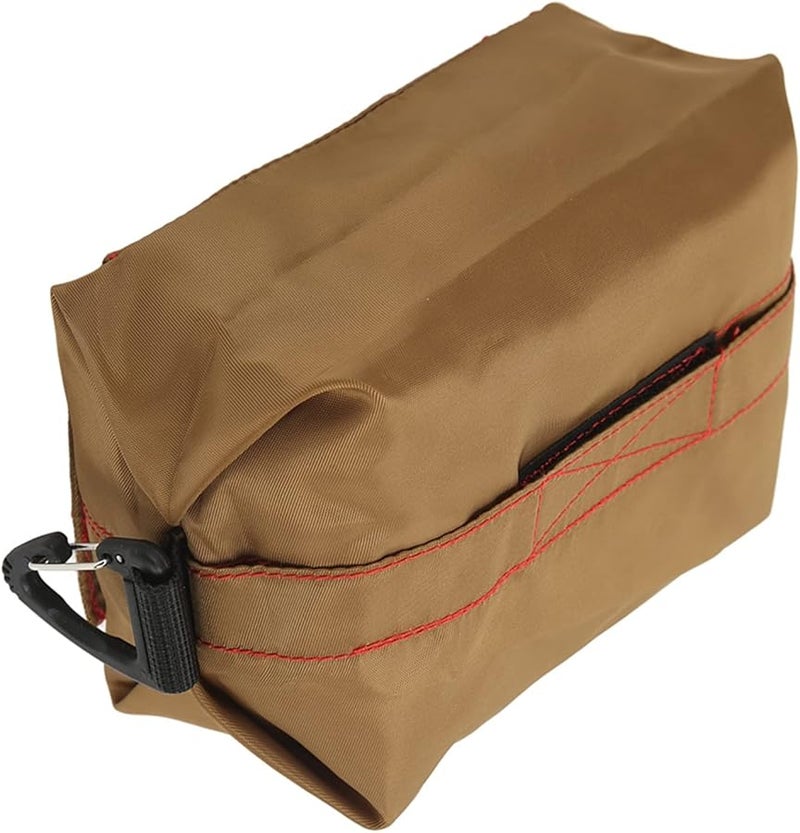 Brown Vintage Napkin Storage Bag Portable Car Tissue Holder For Camping Travel Picnic - Image 4